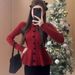 girl French Style Bow Red Sweater Autumn Winter New Year Christmas Atmosphere Outfit Inner Layer Knitted Top For Women_ecoleips.com