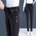High Stretch Jeans 2025 Autumn Winter New Slim Fit Versatile Warm Elastic Waist Pencil Pants For Women_ecoleips.com
