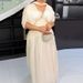 Sexy Deep V High Waist Pleated Banquet Dress Casual Backless Hollow Out Short Sleeved Dress Irregular Swing Women Elegant Dress_ecoleips.com