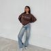 Oversized Casual Pullover Hoodie With Letter Print - Fleece Lined Warm Sweatshirt For Women, Loose Fit, Long Sleeve, Streetwear Fashion_ecoleips.com