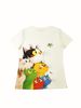 Colorful Stacked Cats Women's Tee - Cute Cartoon Feline Graphic, Playful Print For Casual Daily Wear_ecoleips.com
