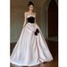 Pink Strapless Satin Evening Gown Women's French Style Princess Dress for Coming of Age Ceremony Engagement Party Bride Toasting_ecoleips.com