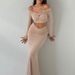 Women's Mesh Long Sleeve Crop Top & Maxi Skirt Set – Sweet & Sassy Outfit (S/M/L)_ecoleips.com