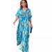 2023 Summr High-Waistd Printd Commuting Elgant Short-Slvd Long Drss For Womn, Europan And Amrican_ecoleips.com