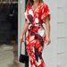 Women's Clothing High Waist Long Shirt Dress Autumn Fashion Printed Lapel Short Sleeve_ecoleips.com