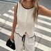 Women's Clothing Ready Stock Summer Size Women's Contrast Color Sleeveless Single Breasted Vest And Drawstring Trousers Suit_ecoleips.com