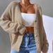 Women's Clothing Loose Long Sleeved V Neck Sweater Jacket Women's Faux Fur Knit Cardigan Oversized V-Neck Long Sleeve Sweater Coat For Fall & Winter_ecoleips.com