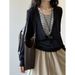 Yanshuang V-Neck Knitted Sweater + Striped Vest Two-Piece Set For Women Autumn New Versatile Slimming Lazy Top P576_ecoleips.com
