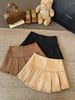 Sexy Suede Solid Color Midi Skirt for Women Anti-Exposure Slimming Pleated Mini Skirt for Autumn Winter Versatile Niche_ecoleips.com