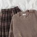 Women's Clothing Women's Knit Sweater & Plaid Skirt Set - Loose Fit High Waist Winter Outfit, Korean Style Casual Two-Piece_ecoleips.com