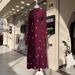 Muslim Dress Women's Elegant Floral Dress Round Neck Long Sleeve Slimming American Style Summer New Arrival_ecoleips.com
