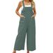 Women's Clothing Sleeveless Cotton And Linen Overalls Adjustable Straps Wide Leg Jumpsuit With Pockets_ecoleips.com