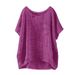 Women's Clothing New Women's Casual Loose Linen Tops_ecoleips.com