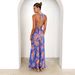 Cross-border 2025 New European And American Printed Halter Neck Beach Bohemian Style High Waist Backless Floral Dress_ecoleips.com