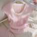 Women’s Clothing This Year's Popular Beautiful Shirt Pink Dopamine Short Sleeved T Shirt Female Summer New Design Top_ecoleips.com