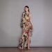 High-End Foreign Trade Women's Fashion European And American Style Sexy Slim Fit Bodycon Asymmetrical Shoulder Floral_ecoleips.com