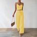 2025 Women's Push-Up Bra Top + Stretch Straight-Leg Pants Holiday Casual Set_ecoleips.com