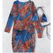 Women's Printed Drawstring Mesh Cover-Up Bikini Set 3-Piece Swimsuit With UPF Protection_ecoleips.com