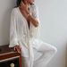 White Ice Silk Cotton Sleeve Long Pants Loose Wearable Pajama Set European And American Autumn New Home Wear For_ecoleips.com