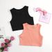 2023 European American Short-style Tank Top, Southeast Asian And African Girls' Camisole, Solid Color Children's Inner_ecoleips.com