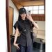Korean-style Vintage Pure Cotton White Short-sleeve Shirt For Women, Summer 2025 New Model, Tie-waist Shirt, Niche_ecoleips.com