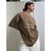 Livesso Women's Pure Cotton Short Sleeve T-Shirt European Size Loose Fit Top_ecoleips.com
