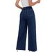 European And American High-waisted Dark Blue Wide-leg Floor-length Jeans Korean Style Loose Slimming Flared Pants For_ecoleips.com