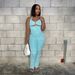 Women's European American Style Lace-Up Cropped Top Slim Fit Pencil Pants Two-Piece Set Jacquard Stripe Pattern_ecoleips.com