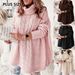 Oversized Batwing Sleeve Knit Top – Plus Size Women’s Tunic Sweater With Shawl Collar_ecoleips.com