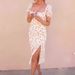 Women's Annual Fashion Dress: French Retro Floral Skirt With Slim Fit, Split Open Long Sleeve And Bubble-Style Design_ecoleips.com