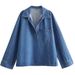 Oversized Denim Shirt & Pants Set – Trendy Long-Sleeve Button-Up Top With Matching Trousers (XS/S/M/L, Washed Polyester, Relaxed Fit)_ecoleips.com