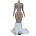 Women’s Clothing Evening Gown Dress Elegant Feather Trim Dress_ecoleips.com