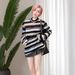 girl 2025 New Cross-Border Round Neck Color Block Striped Design Sweater Autumn Winter Long Sleeve Fashionable Top Export_ecoleips.com
