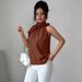2026 Cross-Border European And American Fashionable Petal Collar Halter Neck Off-Shoulder Slim Fit Sleeveless_ecoleips.com