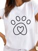 European And American Cross-border Foreign Trade Women's Clothing Cartoon Cat Print Round-neck Short-sleeve T-shirt Top_ecoleips.com