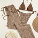 Women's 3-Piece Bikini Set Halter Neck Long Dress Stylish Beachwear Trendy Swimwear_ecoleips.com
