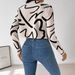 Elegant Women's Abstract Print Cardigan Top Fashion Casual Autumn/Winter New Style_ecoleips.com