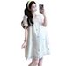 Real Shot In Stock Korean Version Loose Sweet Embroidered Age-Reducing Doll Collar Maternity Dress_ecoleips.com