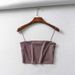 Women's Clothing Street Shooting Thin Rubber Band Suspenders Small Vest Women's Short Flat Mouth Solid Color Tube Top_ecoleips.com