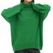 High Neck Chunky Knit Sweater – Oversized Turtleneck Pullover (Black, Beige, Blue, Green, Khaki, Orange, Pink, One Size)_ecoleips.com