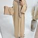Verve Loriya 2025 Turkey Dubai Solid Color Trim Cardigan Dress Three-Piece Set LR693_ecoleips.com