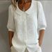 Voya Women's Spring Collection Women's Peter Pan Collar Short Sleeve Button Open Shirt Elegant And Elegant Top Available In Multiple Colors_ecoleips.com