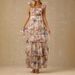 Women's Petite Floral Print Dress Summer Stylish Bow Suspender Dress Clothing for Women_ecoleips.com