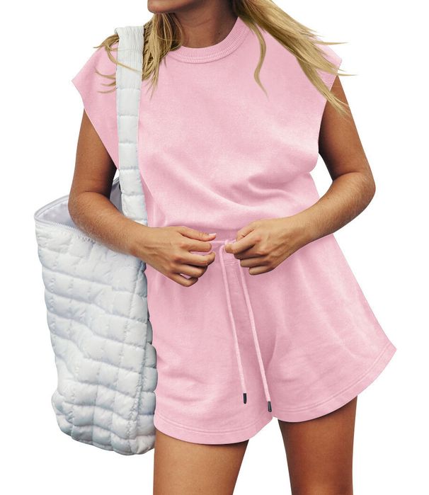 Women's Clothing Women's Summer Sleeveless Backless Tops Elastic Waist Pocket Shorts Jumpsuit Women_ecoleips.com