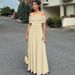Women's Slim Fitting off Shoulder Strapless Dress European American Style Summer New Arrivals Fashionable Elegant Solid Color Waist Cinching_ecoleips.com