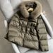 Women's Winter Hooded Short Down Jacket With Fox Fur Trim, 90% White Duck Down, Slim Fit Waist Design, Water-Resistant Nylon_ecoleips.com