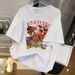 Women's Pure Cotton Short Sleeve T-Shirt Unique American Loose Fit Summer Style Top Factory Direct Sales_ecoleips.com