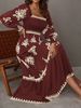 Elegant Printed Long Sleeved Dress For Women New Arrival 2025 Suitable_ecoleips.com