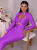 Mozision Elegant Hollow Out Long Sleeve Sexy Maxi Dress For Women Solid Color Slim Fit Cut Out Club Party Long Dress New_ecoleips.com
