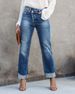 Factory direct sales 23 years of foreign trade, European and American cross border new style urban casual washed women's straight denim pants 3203_ecoleips.com